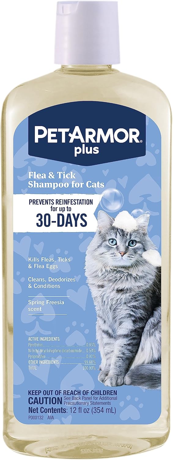 Plus Flea & Tick Shampoo Cats, IGR Formula, Spring Freesia, 12oz