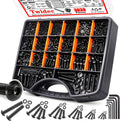 /3038PCS Metric Screw Assortment M2 M3 M4 M5 M6 M8 Machine Screws(4mm-45mm long) Grade 10.9 Button Head Hex Socket