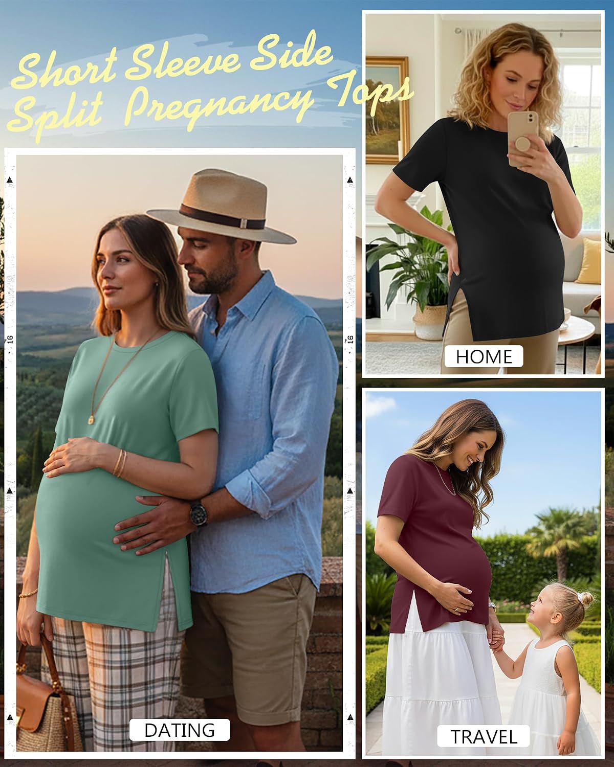 3 Pack Women's Maternity T Shirts