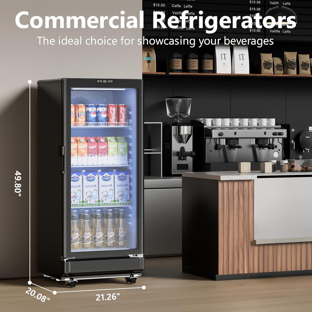 6 Cu.Ft Commercial Beverage Fridge with Glass Door