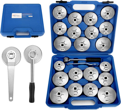 23pcs Oil Filter Wrench Set, Oil Filter Socket Set with 65, 67, 72, 73, 74, 75, 76, 79, 84, 89, 91, 92, 95, 101mm