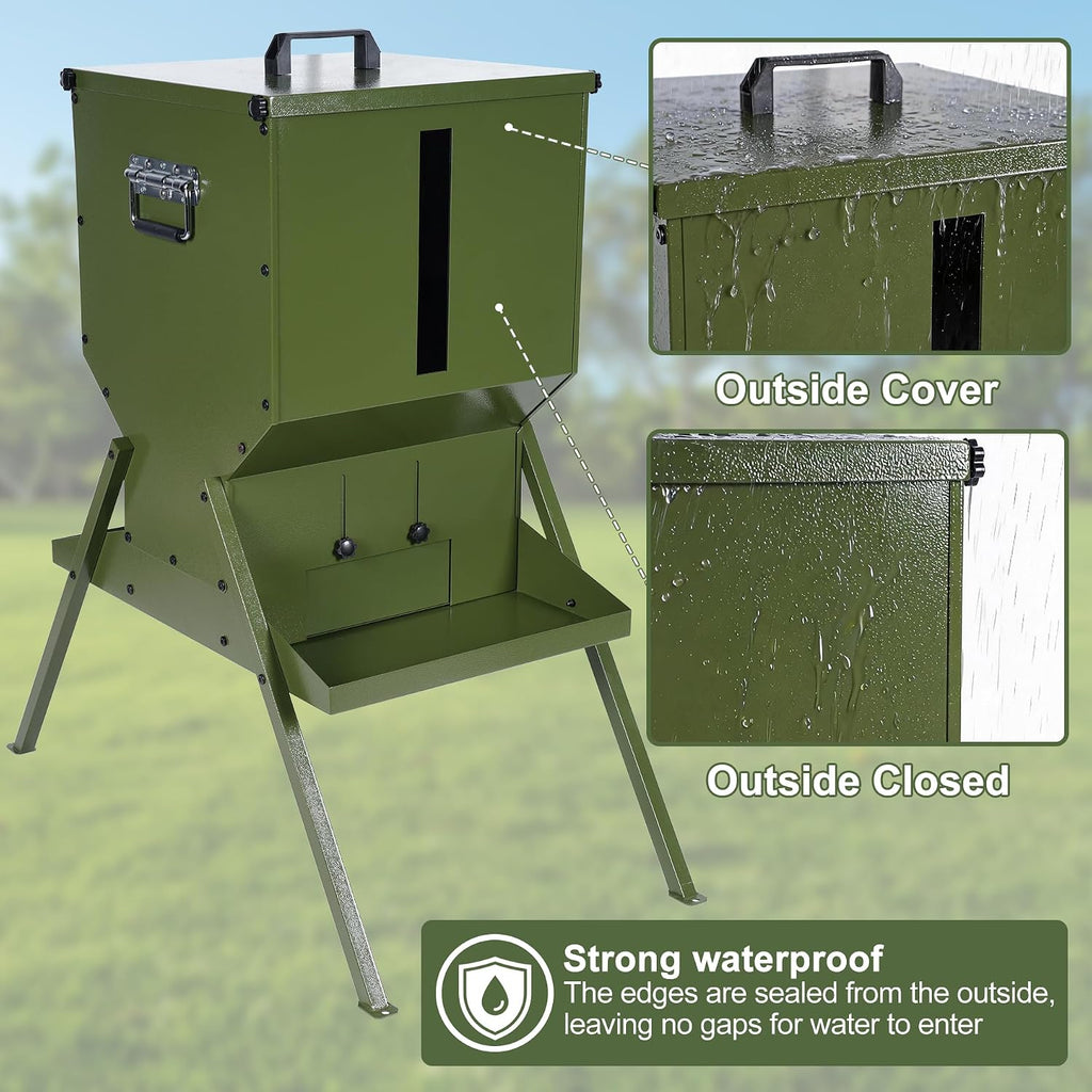 Deer Feeder,150LB Large Metal Gravity Feeder,Hunting Game Feeder