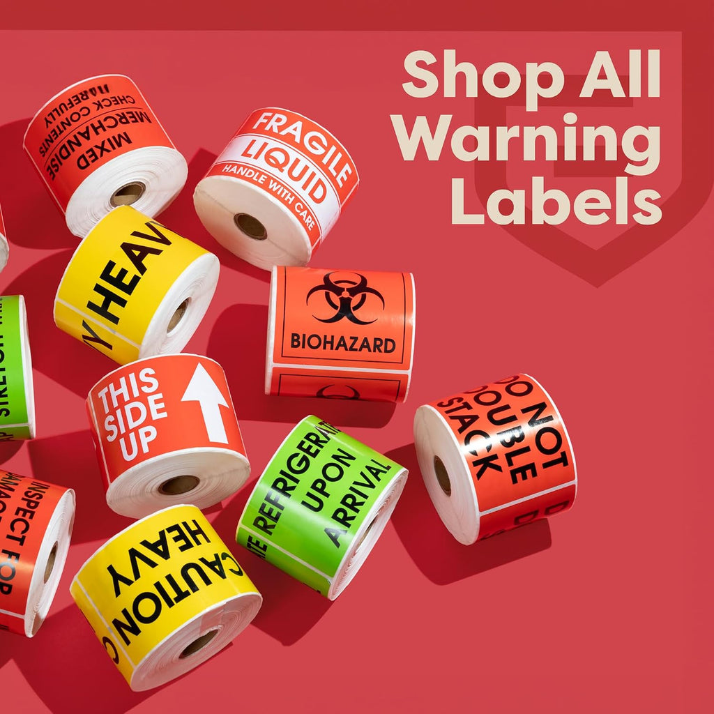 4" X 4" Hazard Class 8 Corrosive Warning Labels (500 Stickers, 1 Roll)