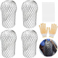 4 Pcs Gutter Downspout Guards 3.5 Inch Aluminum Leaf Filter Strainer Expandable Gutter Downspout Protector for