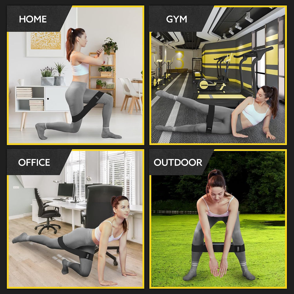 Resistance Bands for Working Out - 3 Pack Fabric Workout Bands for Women and Men - Booty Bands for Legs and Glute