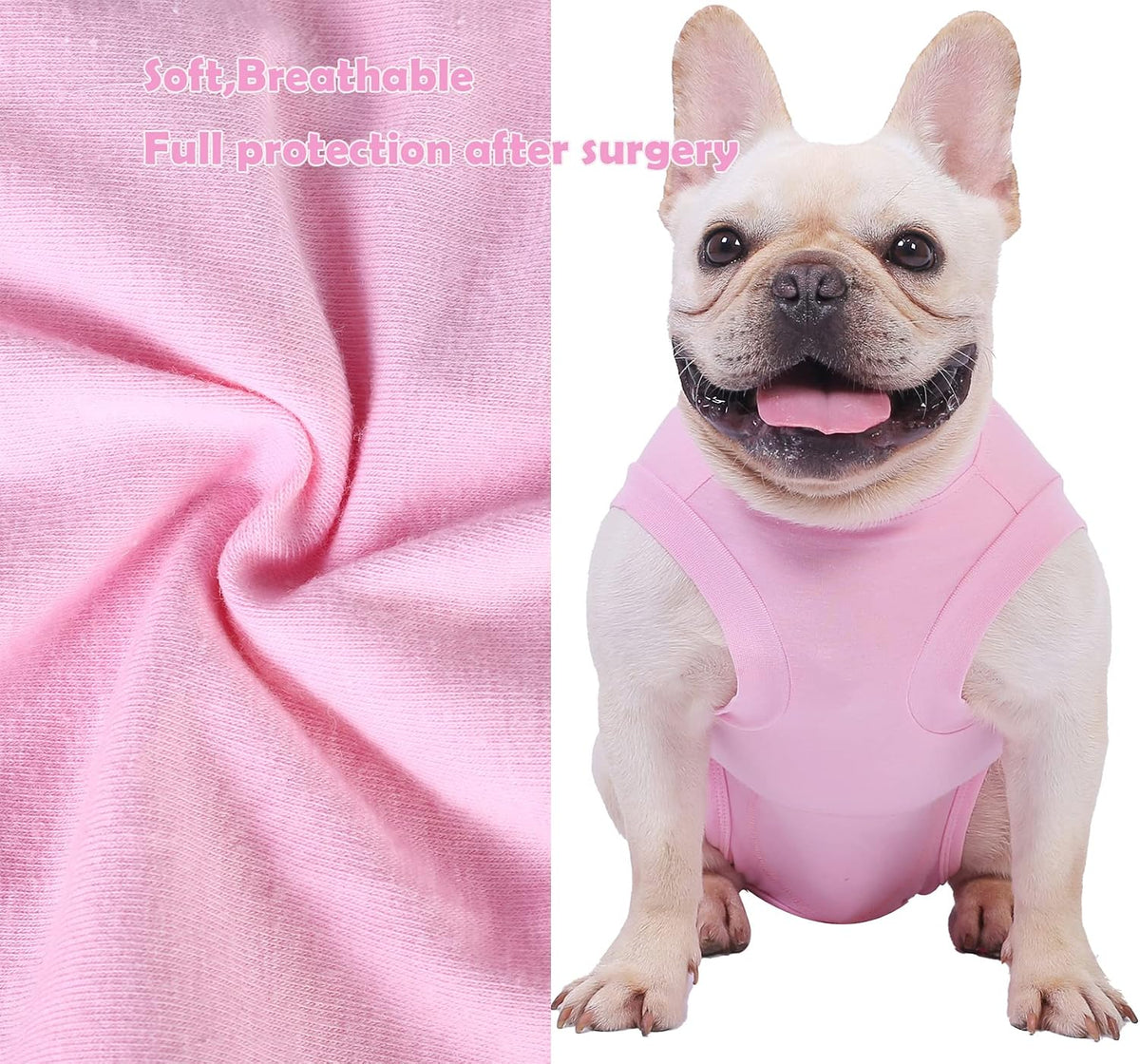 Dog Surgery Recovery Suit - After Spay, Abdominal Wounds Post Surgical Recovery, Anti Licking Breathable Dog Onesies