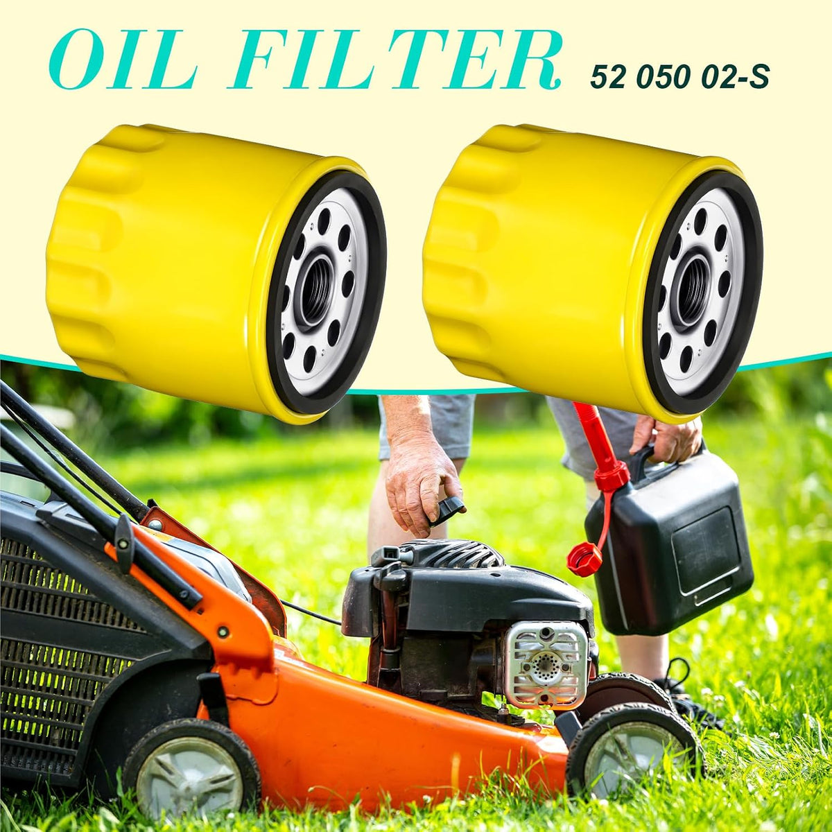 Therwen 4 Pack 52 050 02 Oil Filter Extra Capacity Engine Lawn Mower Oil Filter Compatible with Kohler 52 050 02 5205002-s 52 050 02-s1 Ch11-ch25 Cv11-cv22 M18 M20 Sv715 Sv725 Sv735