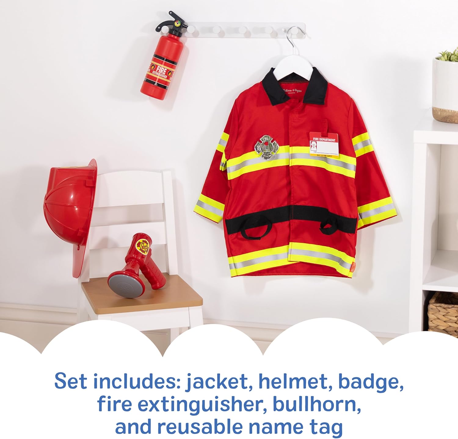Melissa & Doug Fire Chief Role Play Costume Dress-Up Set