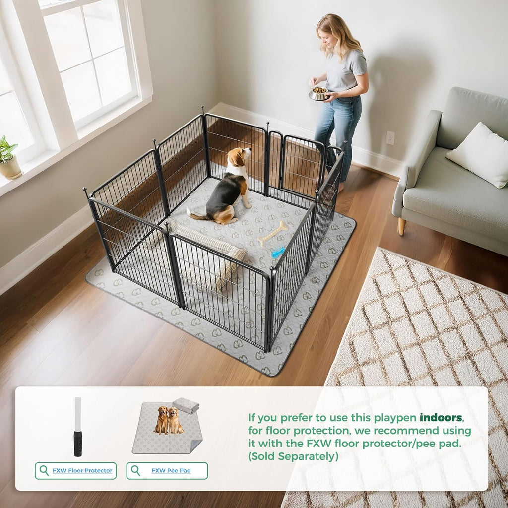 Rollick Unleashed Dog Playpen for Indoor, Yard, RV Camping, 32 inch 8 Panels for Small and Medium Dogs│Patented