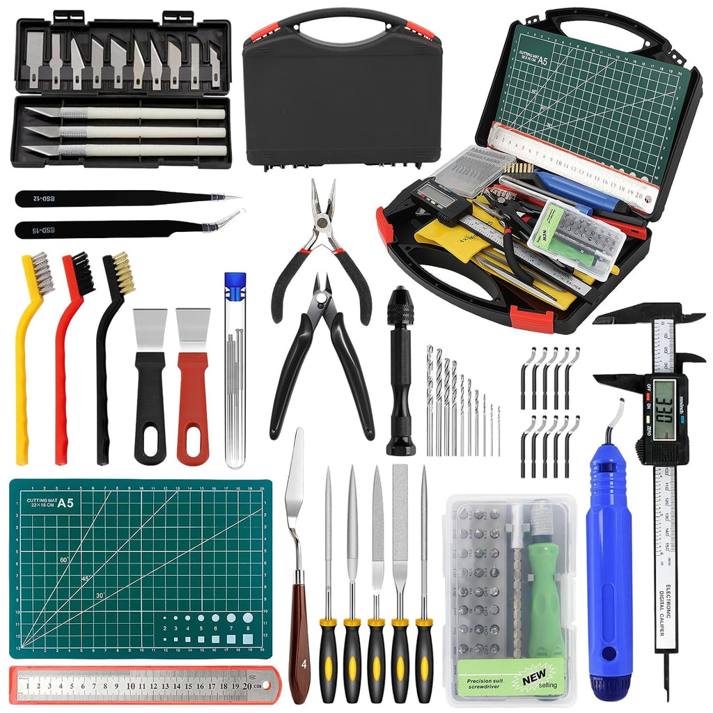 3D Printer Tool Kit, 105 Pcs 3D Printer Accessories Includes Deburring Tool, Removal Tools, Digital Caliper, Cutting