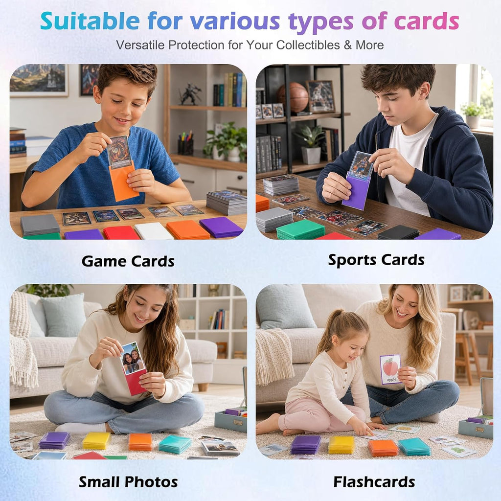 500 Count Card Sleeves Toploaders for Trading Cards, 5 Colors Soft Baseball Card Sleeve for Standard Cards, Fit for