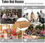 45oz Carboard Take Out Food Containers, Foldable Disposable To Go Boxes for Food Leakproof Greaseproof Packing Box