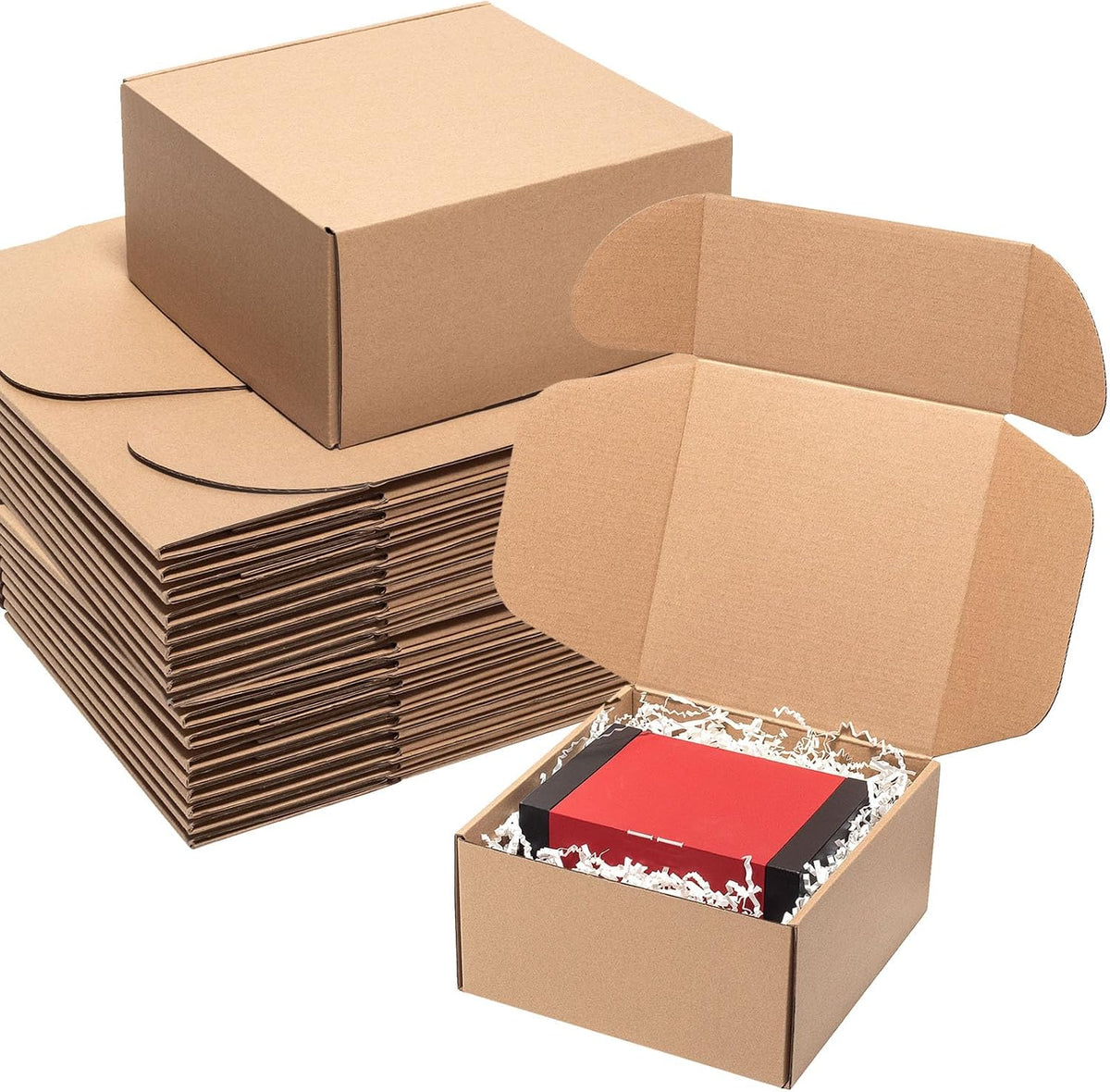 8x8x4" Shipping Boxes 30 Pack Brown Corrugated Cardboard Mailer Box