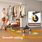 Clothes Rack Z Rack Clothing Rack with Lockable Wheels