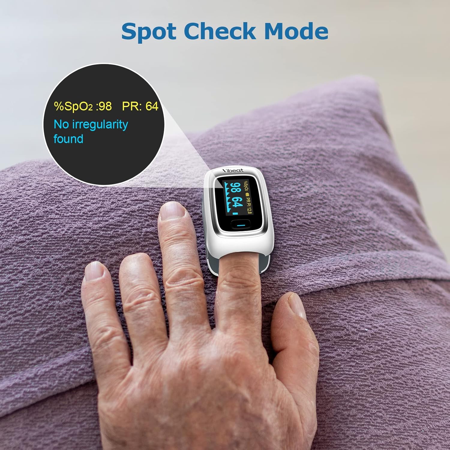 Fingertip Pulse Oximeter, Blood Oxygen Saturation Monitor| O2 Meter, Portable SPO2 & Pulse Rate Monitor, Batteries