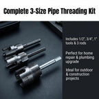 3Pcs PVC Pipe Threader Tool - 1/2" & 3/4" & 1" Dual-Function Internal External Pipe Threading Tool for Water Pipe (1/2" & 3/4" & 1")