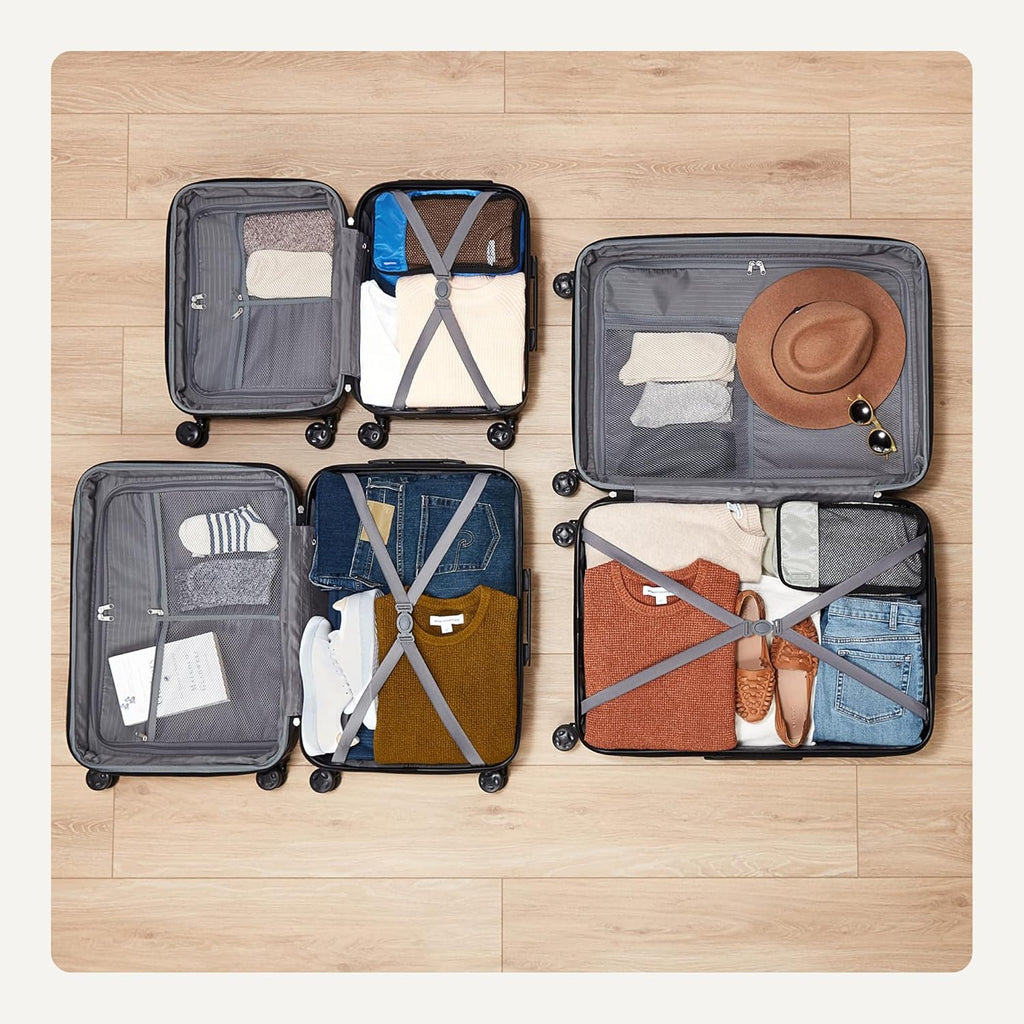 3-Piece Hardside Expandable Luggage Set (21" Carry-On, 26", 30"), Spinner Suitcases with Multi-directional Wheels