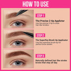 Curved Eyebrow Pen, Waterproof with Hair-Like Brows, Dark Brown