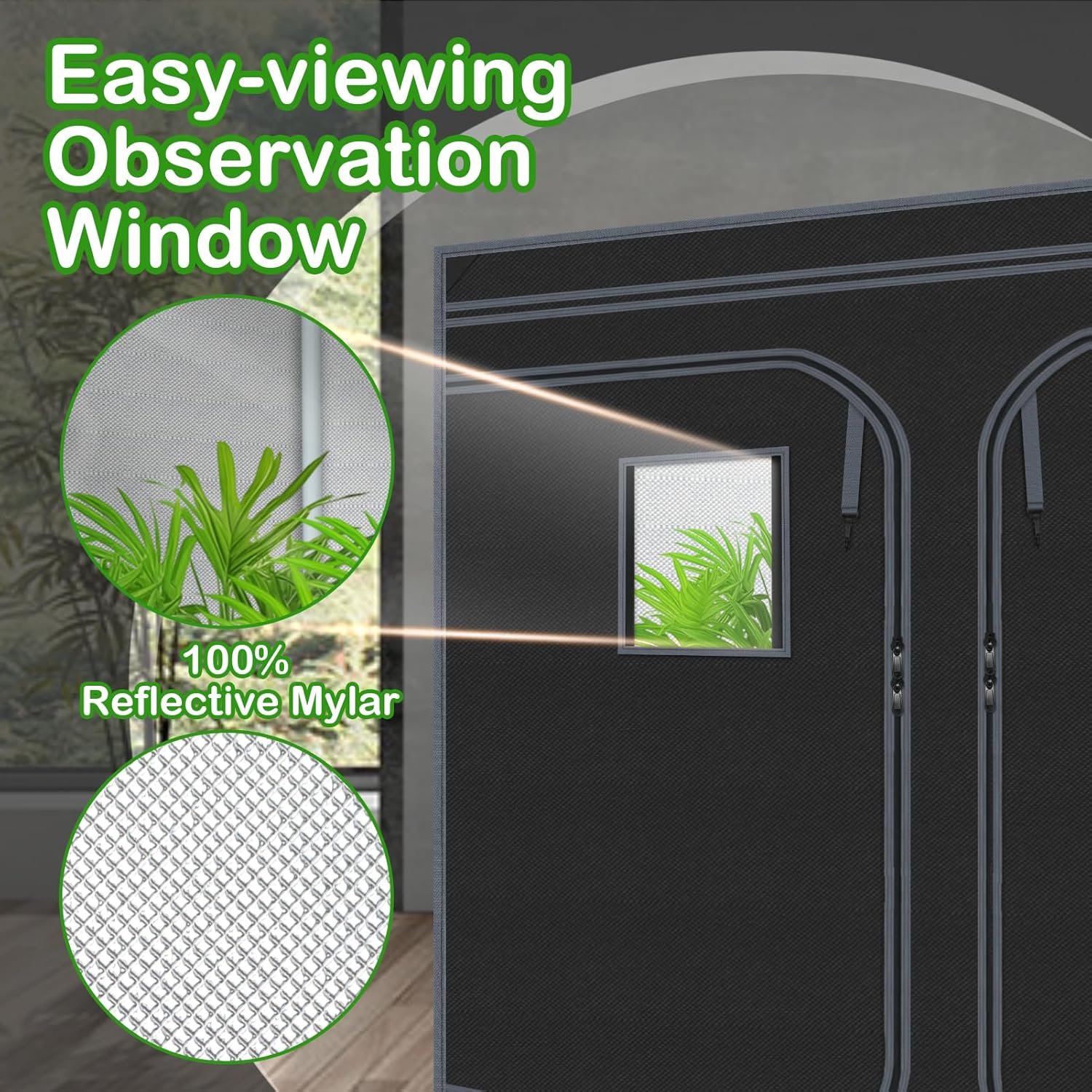 8x4 Grow Tents 96"x48"x78" High Reflective Grow Tent Indoor | 100% Reflective Mylar Interior, Easy-view