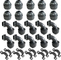 (1/2" Conduit Parts 30 Pack) Yariwiz 1/2 Black Special Extra Flexible Plastic Liquid Tight Conduit Connector Kit