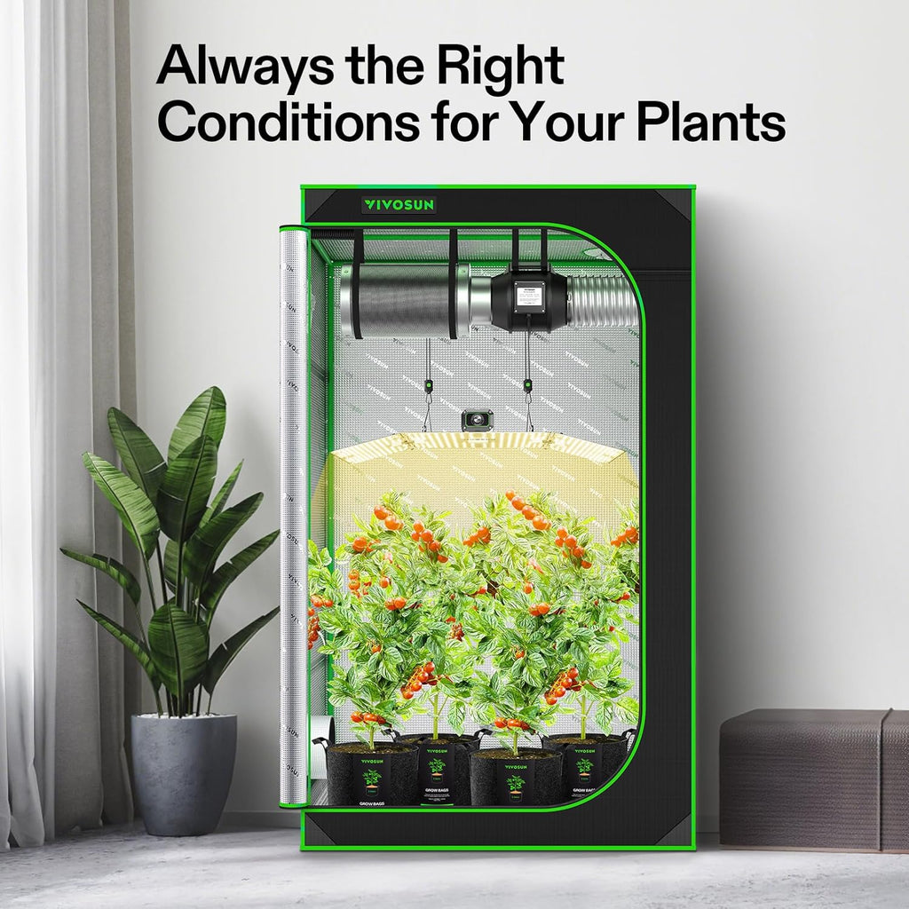 4x4 Grow Tent Kit 400W LED Grow Light WiFi Control A22 Grow System | Automatic Ventilation, Full Spectrum LED Grow