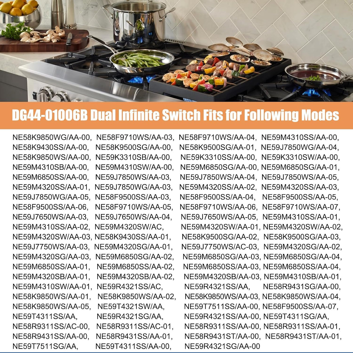 DG44-01006B PER001-12D Dual Infinite Switch Compatible with Samsung Range
