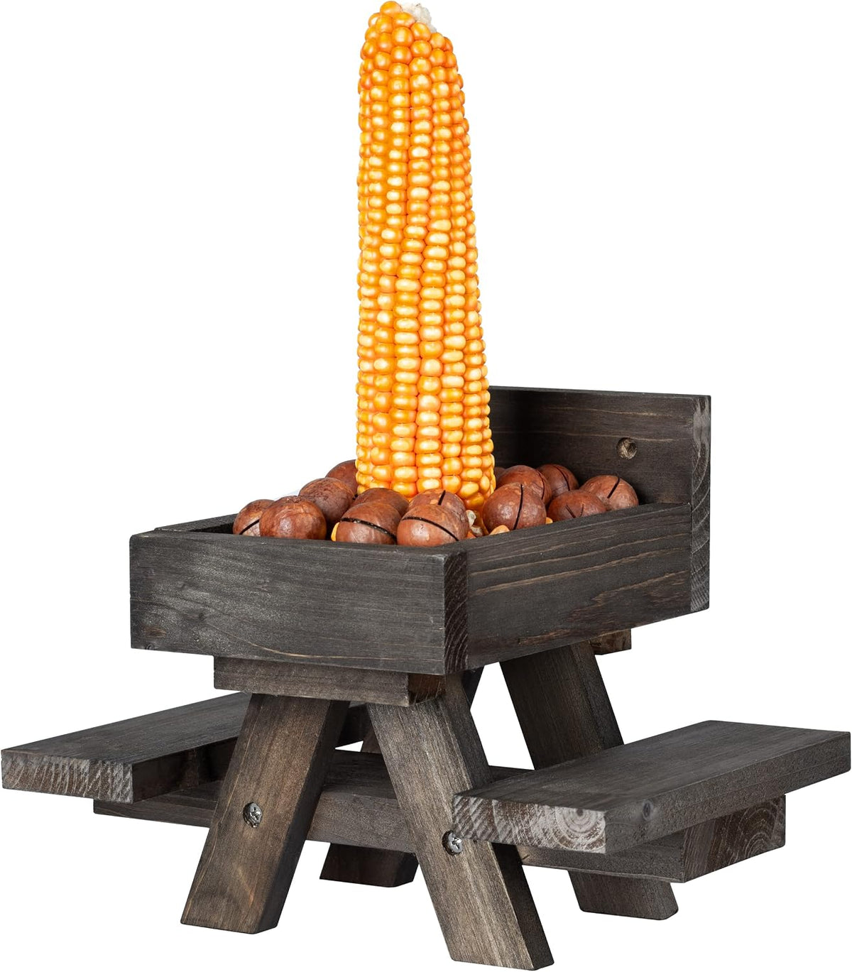Squirrel Feeder for Outside Yard Games Funny Peanuts in Shell for Picnic Table House Garden Decor Chipmunk Bench Corn