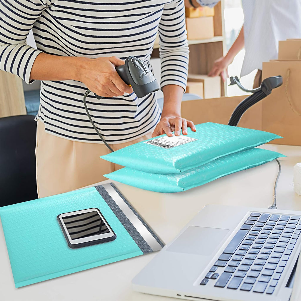 Bubble Mailers 8.5x12 Inch 25pc Teal Shipping Bags, Chic Packaging Bags For Small Business, Colored Padded Mailing