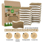 18 Pack Natural Kitchen Sponges, Cellulose Coconut & Non-Scratch