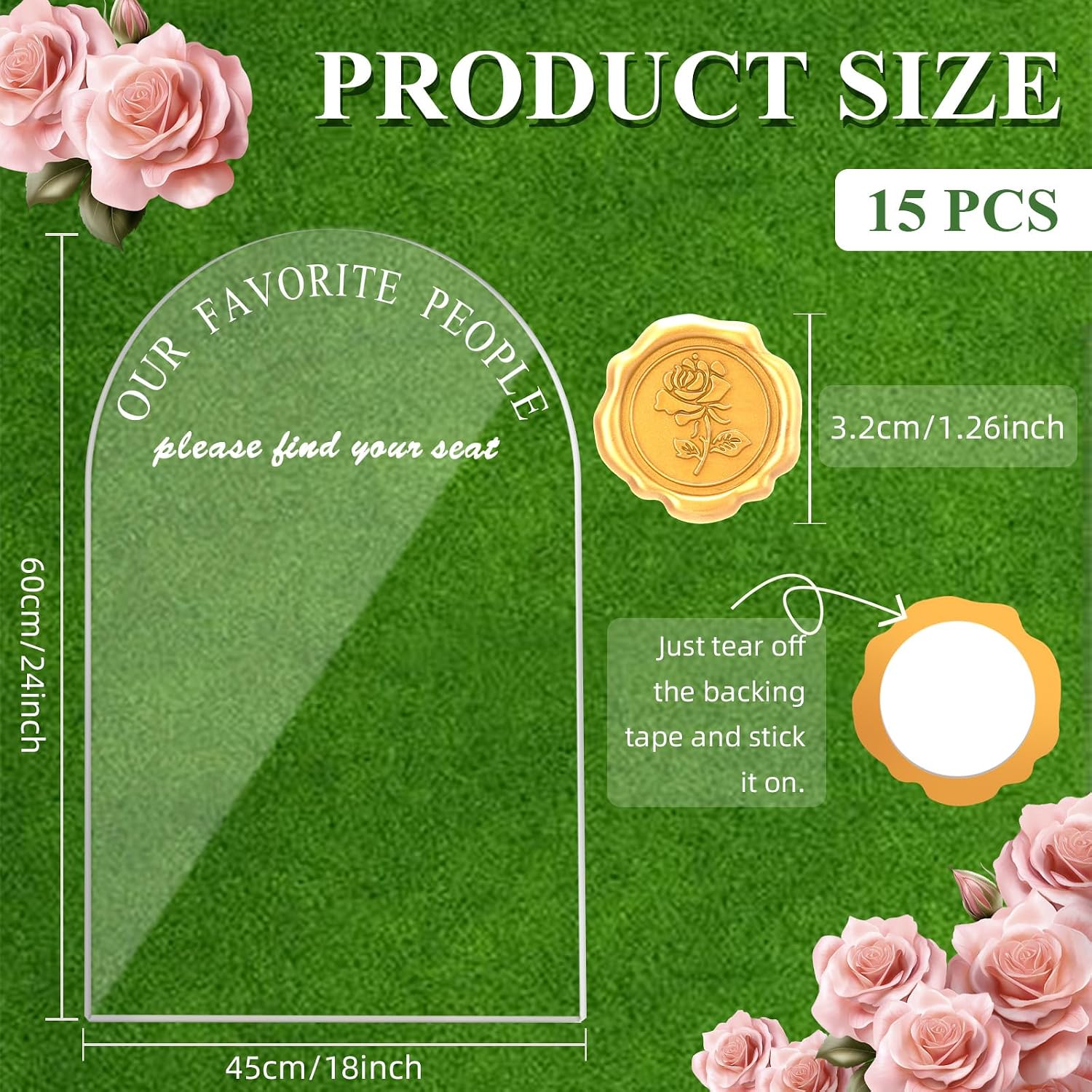 Wedding Seating Chart Board Display 24x18 Clear Welcome Sign