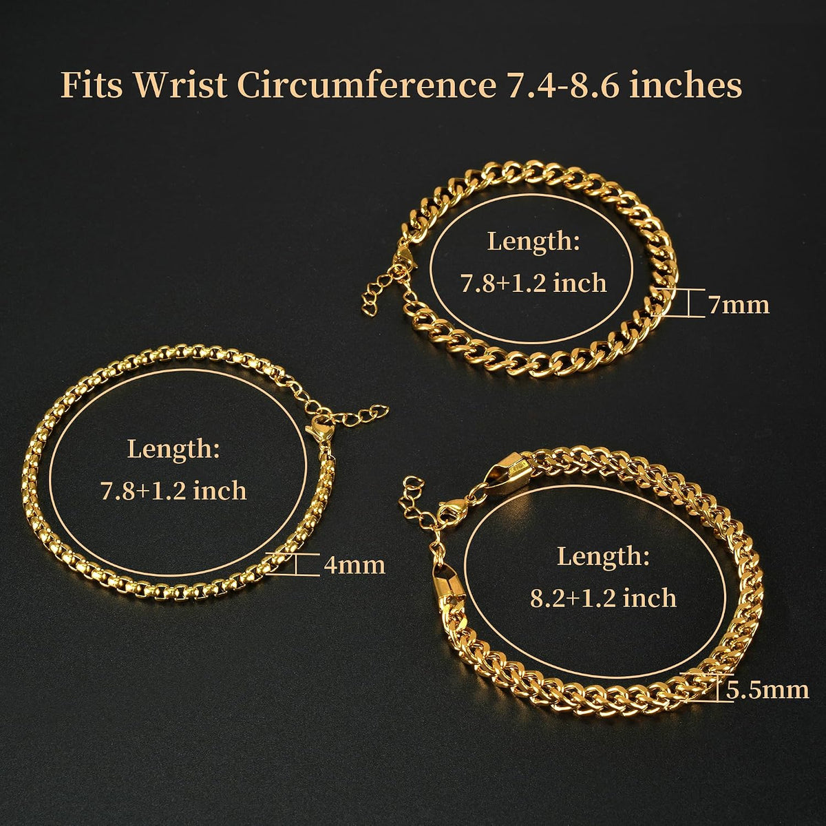 Mens Bracelet Silver and Gold Bracelet for Men Rakhi for Brother | Waterproof Stainless Steel Cuban Chain Bracelet