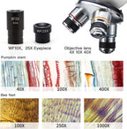 Microscope SW150,Compound Student Microscope,40X-1000X,Monocular Head,Coarse & Fine Focusing,Dual