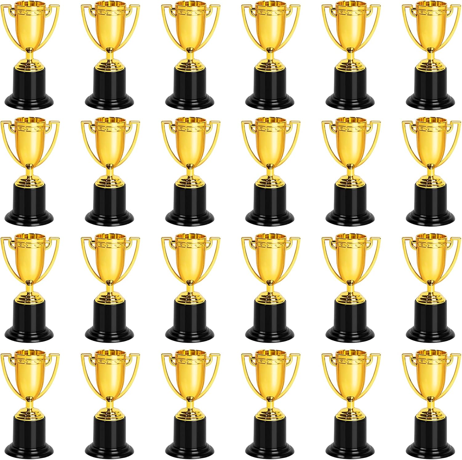 Mini Trophies, 4 Inch Mini Gold Award Trophy Cup, Plastic Gold Award Trophy Cups, Golden Award Trophy Cups Set for
