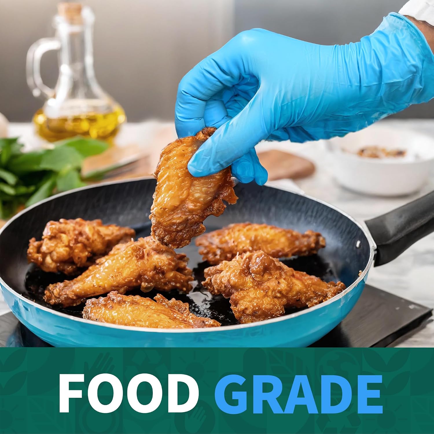 Vinyl Disposable Exam Gloves, 4Mil Powder-Free Latex-Free Food Grade Cooking Cleaning Medical Glove Blue 100&1000 Ct