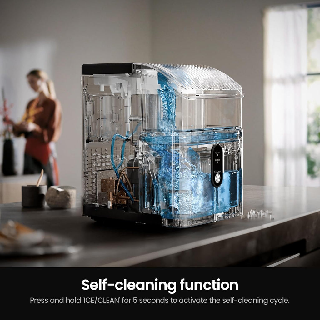 Nugget Ice Maker Countertop, 35 lbs/Day, Stainless Steel