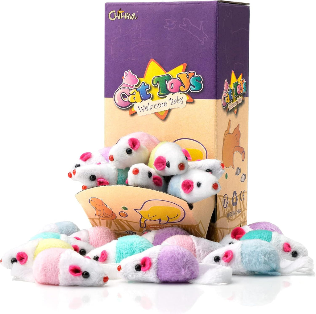 36 Pack 1.8 Inch Small Interactive Cat Toys Mice with Catnip Rattle Sound Mouse for Indoor Cats Kitten Play