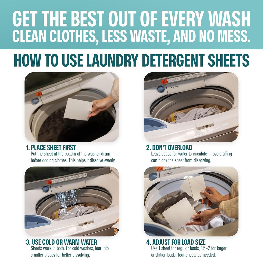 Laundry Detergent Sheets, Fragrance Free, 200 Loads