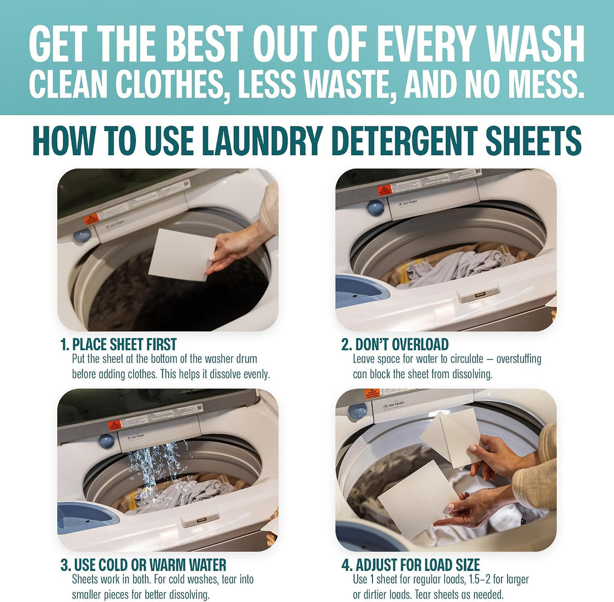 Laundry Detergent Sheets, Fragrance Free, 200 Loads
