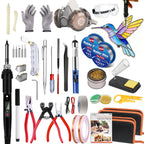 Stained Glass Starter Kit, Complete Stained Glass Making Kit with 100W Soldering Iron, Glass Cutter Tools, Diamond
