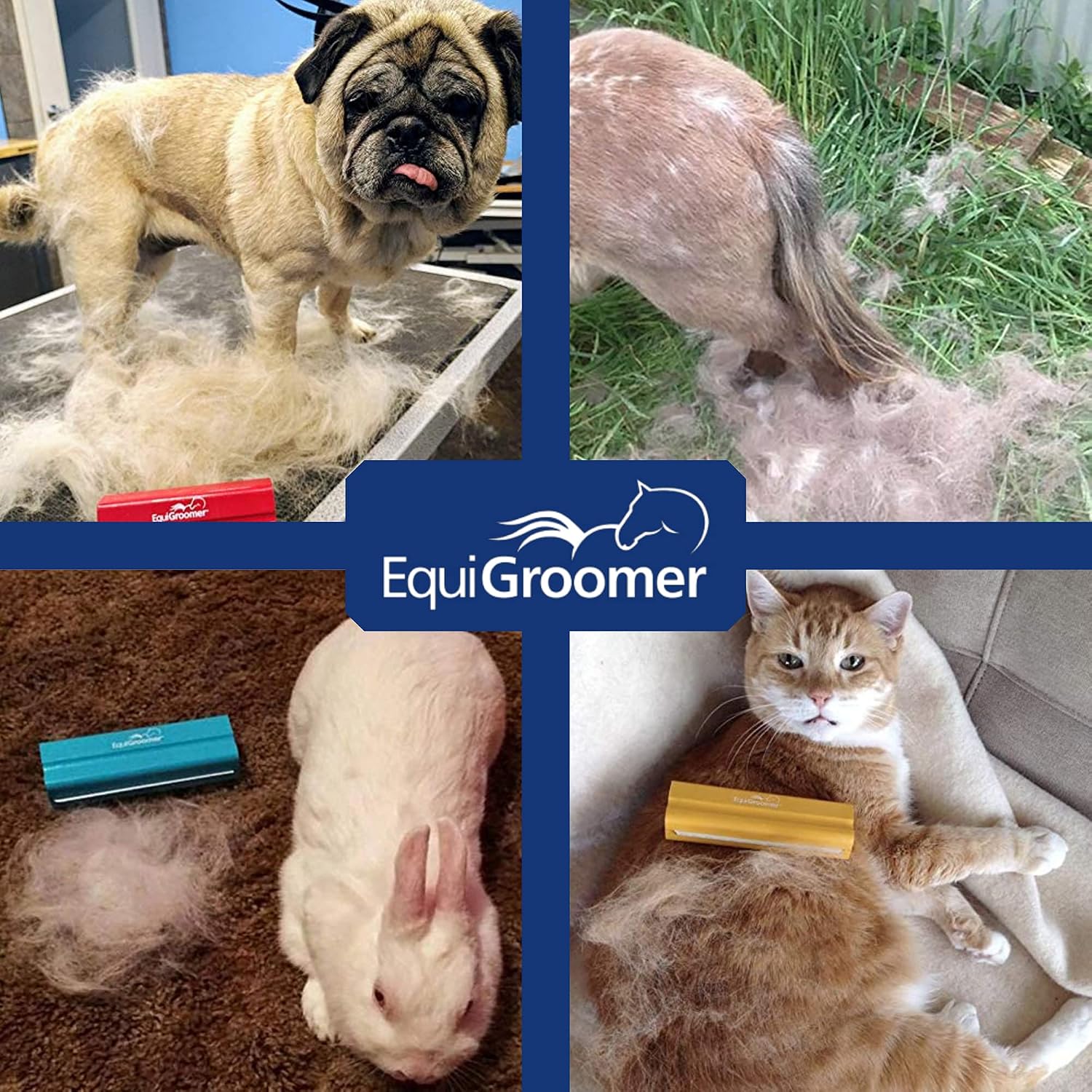 EasyGroomer Deshedding Brush for Dogs & Cats – Undercoat Grooming Tool for Short & Long Hair, Removes Loose Fur &
