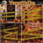 4Pk 3" x118ft Halloween Caution Tape for Haunted House Party