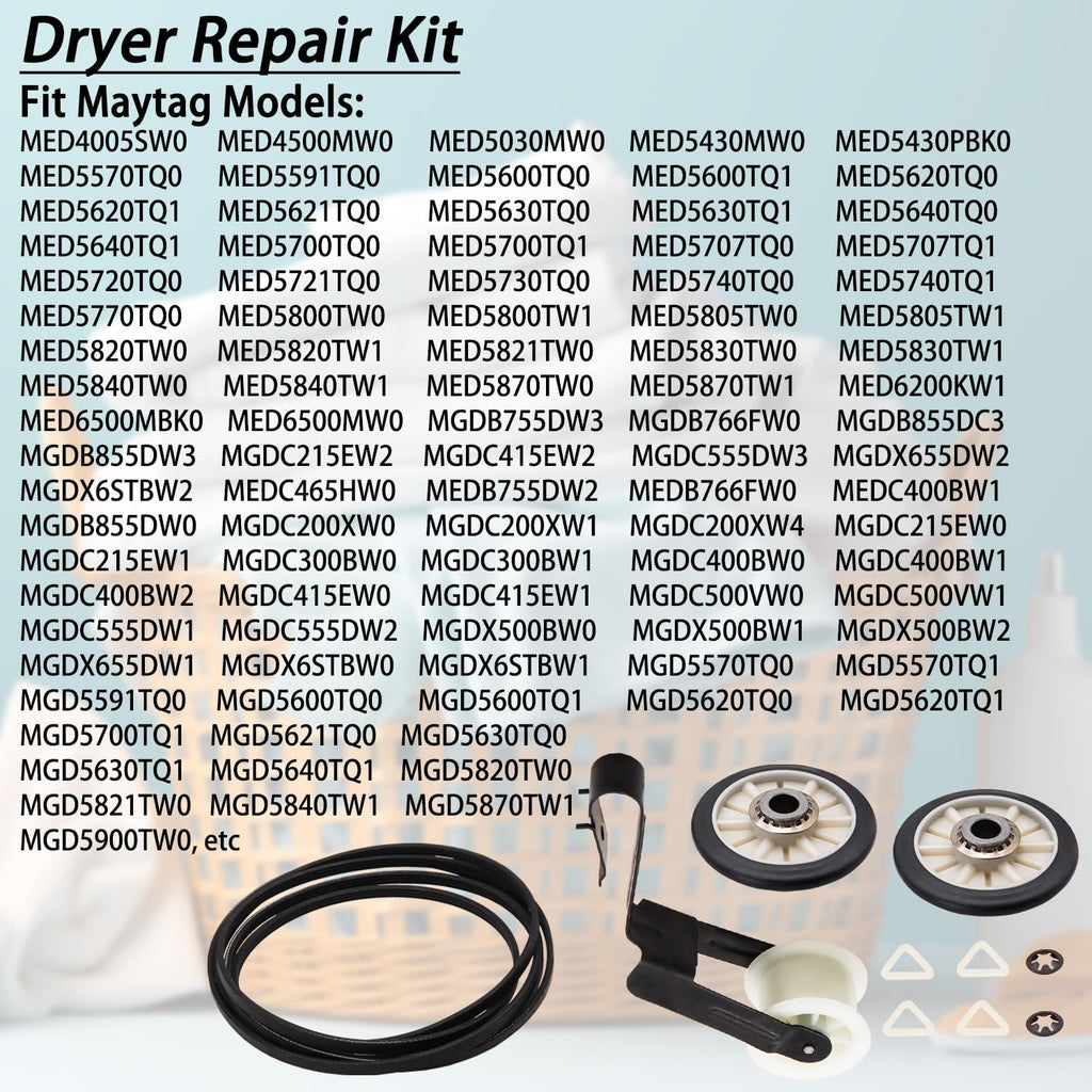MED6500MBK0 MED5740TQ0 MED6200KW1 MED4005SW0 Dryer Repair Kit for Maytag