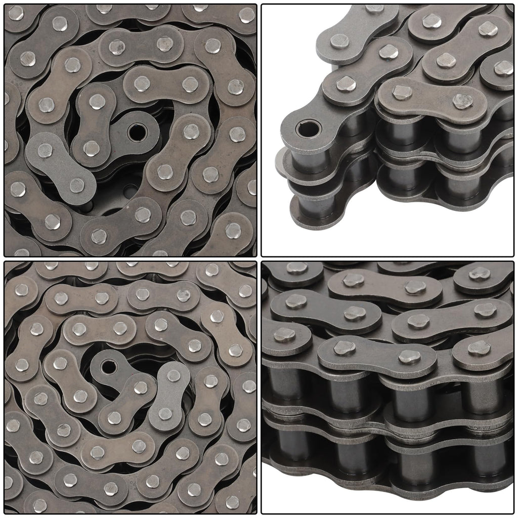 findmall 80-2 Duplex Roller Chain, 10 Feet, Carbon Steel