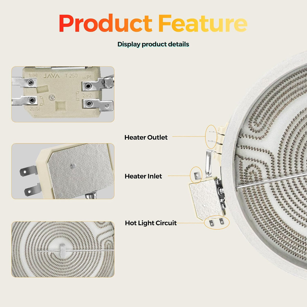 9" WB30X24111 Surface Element Compatible with GE Electric Cooktop and Range
