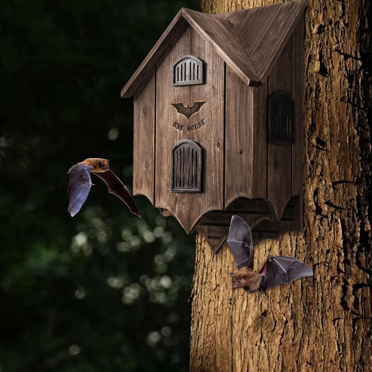 Bat House for Outdoors, Large Double Chamber, 100-Capacity