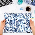 100Pcs Blue White Floral Poly Mailers 10 x 13 Inch Vintage Flower Envelope Mailers Bulk Chinoiserie Self-Sealing