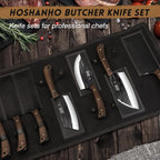 Butcher Knife Set, Sharp Kitchen Knife Set & Roll Bag Gift for Men