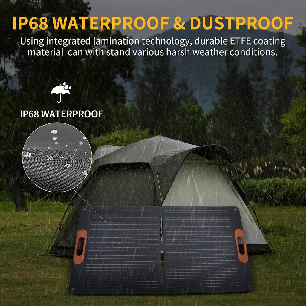 100W Portable Solar Panel for Power Station Generator,100 Watt Foldable Solar Panel Charger with MC4 Output,3-in-1 DC