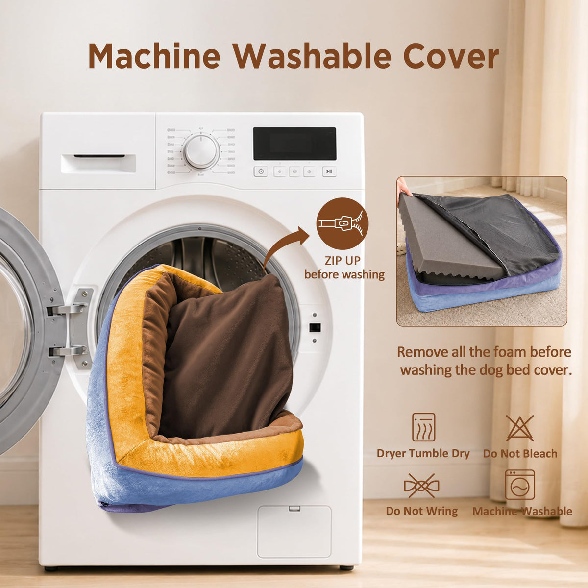 Orthopedic Dog Bed for Extra Large Dogs with Bolster