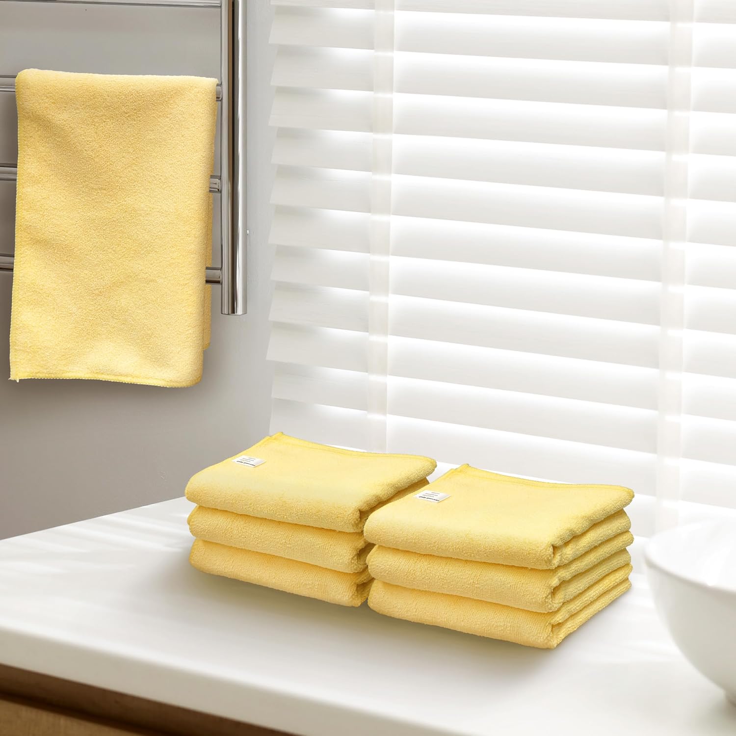9-Pack Microfiber Cleaning Towels, Heavy-Duty & Reusable Cloths for Home, Kitchen, and Car, 16" x 24", 325 GSM